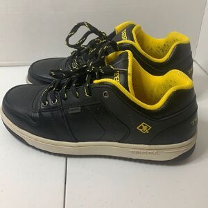 Terra Men's Austin STCP Leather Skate Style Work Shoe Black/Yellow Size 10